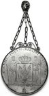 Brandenburg/Preußen
Friedrich Wilhelm III., 1797-1840
Einseitiges Silber-Medaillon in Niello-Technik, o.J., unsigniert. Ähnlich den Verschluss-/Sieg...