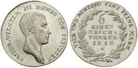 Brandenburg/Preußen
Friedrich Wilhelm III., 1797-1840
1/6 Taler 1812 A. gutes vorzüglich