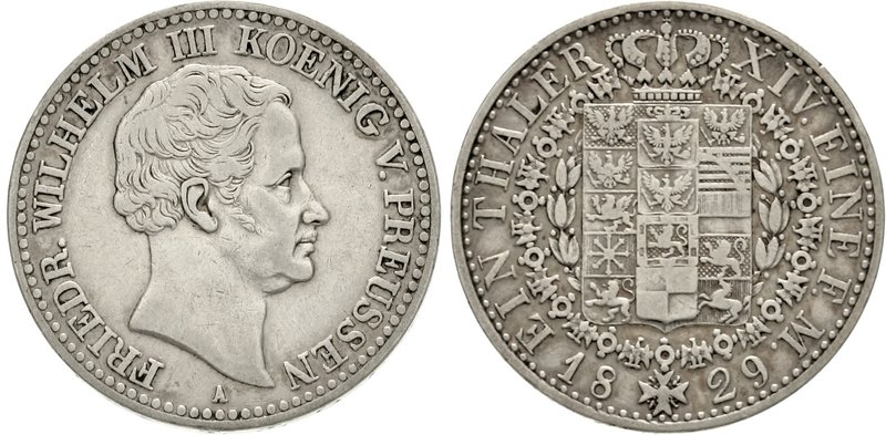 Brandenburg/Preußen
Friedrich Wilhelm III., 1797-1840
Taler 1829 A. sehr schön...