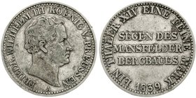 Brandenburg/Preußen
Friedrich Wilhelm III., 1797-1840
Ausbeutetaler 1839 A. gutes sehr schön