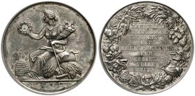 Brandenburg/Preußen
Friedrich Wilhelm IV., 1840-1861
Silberne Verdienstmedaille o.J., vermutlich von Kullrich, des landwirtschaftlichen Vereins für ...