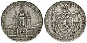 Hessen-Darmstadt
Ludwig I., 1806-1830
Silbermedaille 1825, auf die Jahrtausendfeier der Abtei Seligenstadt. Stempel von P. Bruckmann. Wappen / Ansic...