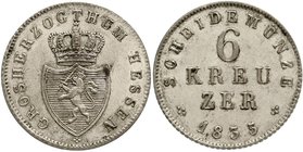 Hessen-Darmstadt
Ludwig II., 1830-1848
6 Kreuzer 1835. vorzüglich/Stempelglanz