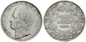 Hessen-Darmstadt
Ludwig II., 1830-1848
Doppeltaler 1841. sehr schön, Fassungsspuren, Kratzer