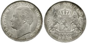 Hessen-Darmstadt
Ludwig II., 1830-1848
Doppelgulden 1845. sehr schön/vorzüglich, winz. Randfehler, kl. Kratzer