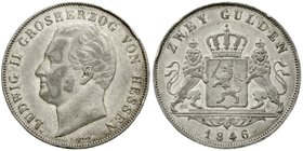 Hessen-Darmstadt
Ludwig II., 1830-1848
Doppelgulden 1846. sehr schön/vorzüglich, winz. Randfehler, kl. Kratzer