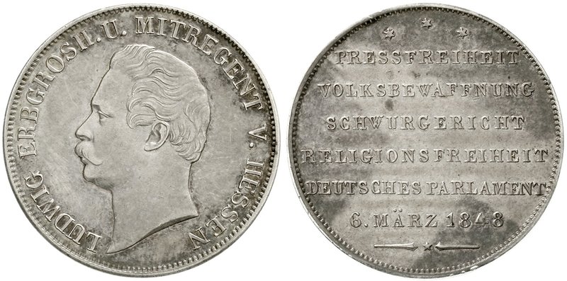 Hessen-Darmstadt
Ludwig III., 1848-1877
Pressefreiheitsgulden 1848. vorzüglich...