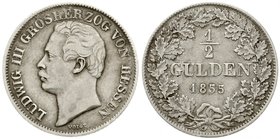 Hessen-Darmstadt
Ludwig III., 1848-1877
1/2 Gulden 1855 sehr schön, winz. Randfehler