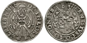 Hohnstein
Ernst VII., 1580-1593
1/2 Reichstaler 1583, Ellrich. Ausbeute der Grube St. Andreas. Münzmeister Alex Sickl. Var. mit schmaler Jahreszahl....