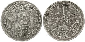 Köln-Stadt
Dreikönigstaler (oder sog. Ursulataler) o.J. (um 1620). Die Heiligen Drei Könige stehen von vorn nebeneinander, in den Händen je ein Lilie...