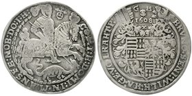 Mansfeld-vorderortische Linie zu Bornstedt
Bruno II., Wilhelm I., Johann Georg IV. und Volrad, VI. 1605-1615
Taler 1608 GM mit spanischem Schild. sc...