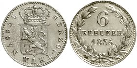 Nassau
Wilhelm, 1816-1839
6 Kreuzer 1835. vorzüglich/stempelglanz, winz. Kratzer