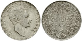 Nassau
Adolph, 1839-1866
Gulden 1842 Seltenes Jahr. Sehr schön, Kratzer