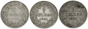 Nassau
Lots
3 Stück: 1/2 Gulden 1838, 1841, 1856. fast sehr schön und sehr schön