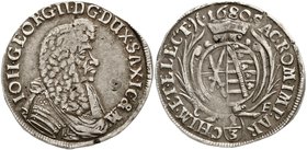 Sachsen-Albertinische Linie
Johann Georg II., 1656-1680
1/3 Taler 1680 CF Dresden 7,65 g. sehr schön, kl. Prägeschwäche, Schrötlingsfehler, Rand bea...