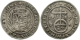 Sachsen-Albertinische Linie
Johann Georg III., 1680-1691
1/24 Taler 1689 IK Dresden. sehr schön/vorzüglich, selten