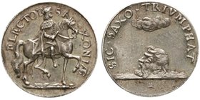 Sachsen-Albertinische Linie
Johann Georg III., 1680-1691
Silbermedaille o.J. (1690). Auswurfmünze anläßlich der Krönung Josephs in Augsburg. Kurfürs...