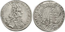 Sachsen-Albertinische Linie
Friedrich August I., 1694-1733
2/3 Taler 1697 IK Dresden 17,29 g. sehr schön/vorzüglich, leicht justiert