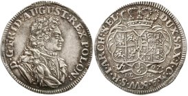 Sachsen-Albertinische Linie
Friedrich August I., 1694-1733
1/6 Taler 1707 Dresden. Coselsechstel, 3,38 g. vorzüglich, feine Tönung, selten