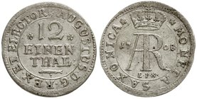 Sachsen-Albertinische Linie
Friedrich August I., 1694-1733
1/12 Taler 1708 EPH Dresden. sehr schön/vorzüglich, Zainende