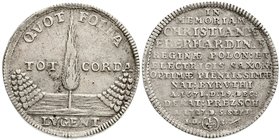 Sachsen-Albertinische Linie
Friedrich August I., 1694-1733
1/3 Taler 1727 auf den Tod von Christiane Eberhardine. Zypresse zwischen zwei Pyramiden /...
