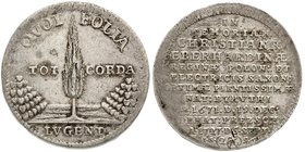 Sachsen-Albertinische Linie
Friedrich August I., 1694-1733
Doppelgroschen 1727 a.d. Tod von Christiane Eberhardine, Zypresse zwischen zwei Pyramiden...
