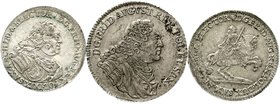 Sachsen-Albertinische Linie
Friedrich August II., 1733-1763
3 Münzen: Vikariatsgroschen 1740, 1/6 Taler 1763 EDC, Vikariatsdoppelgroschen 1741. alle...
