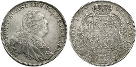 Sachsen-Albertinische Linie
Friedrich August II., 1733-1763
Reichstaler 1763 FWoF, Dresden. 27,82 g. gutes sehr schön, kl. Randfehler