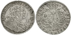 Sachsen-Albertinische Linie
Friedrich August II., 1733-1763
2/3 Taler 1763 FWoF Dresden. 13,79 g. sehr schön, Henkelspur
