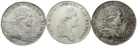 Sachsen-Albertinische Linie
Friedrich August III. 1763-1806
3 Stück: 1/3 Taler. 1780 IEC, 1796 IEC, 1801 IEC. sehr schön bis vorzüglich, Justierspur...