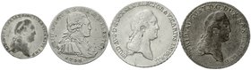 Sachsen-Albertinische Linie
Friedrich August III. 1763-1806
4 Stück: 2/3 Taler 1789 IEC, 2/3 Taler 1790 IEC, Doppelgroschen 1790 Vikariat, 1/3 Taler...