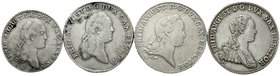 Sachsen-Albertinische Linie
Friedrich August III. 1763-1806
4 Stück: 2/3 Taler 1768 EDC Dresden. 2/3 T. 1772 EDC, 2/3 T. 1780 IEC, 1/3 T. 1789 IEC. ...