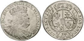 Sachsen-Albertinische Linie
Friedrich August III. 1763-1806
18 Gröscher 1755 EC unbestimmte Münzstätte, geprägt zwischen 1756 u. 1762 vorzüglich...