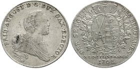 Sachsen-Albertinische Linie
Friedrich August III. 1763-1806
Ausbeutetaler 1768 EDC, Dresden. sehr schön/vorzüglich, kl. Flecken