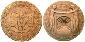 Bergbau
Belgien: Bronzemedaille 1933 von Philo van Riel. Einweihung des Scheldetunnels in Antwerpen. 70 mm. vorzüglich