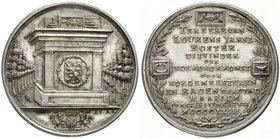 Druck
Niederlande
Silbermedaille 1823 v. de Vries, a.d. Errichtung eines Monumentes für Laurens J. Coster, Einführer der Buchdruckerkunst in Haarlem...