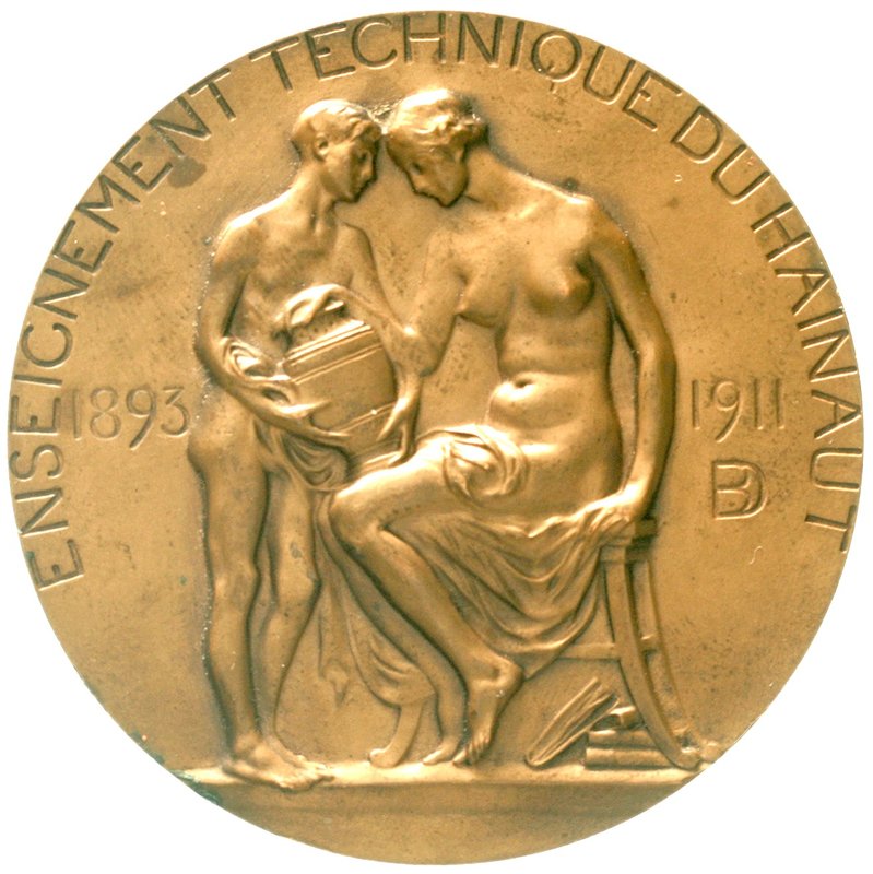 Erotik
Belgien
Bronzemedaille 1911 von Dubois. Auf Paul Pastur, Alfred Langloi...