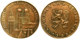 Münchner Medailleure
Guido Goetz
Bronzegussmedaille o.J. Löwenbräu München, Dieter Holterbosch. 61 mm. vorzüglich, berieben, selten Dieter Holterbos...