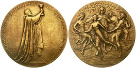 Numismatik
Belgien
Bronzemedaille 1914 von Devreese. Königliches Theater "La Monnaie" (Opernhaus) Brüssel, Aufführung der Oper "Parsifal" am 2. Janu...