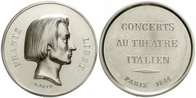 Personenmedaillen
Liszt, Franz (deutsch/ungarischer Komponist)
Silbermedaille 1844 signiert A. Bovy, Kopf von Liszt nach rechts/Inschrift in 3 Zeile...