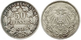 50 Pfennig gr. Adler Eichenzweige Silb. 1896-1903
1896 A. vorzüglich/Stempelglanz
