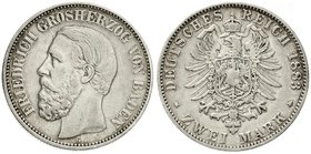 Baden
Friedrich I., 1856-1907
2 Mark 1883 G. fast vorzüglich