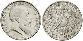 Baden
Friedrich I., 1856-1907
2 Mark 1906 G. Seltener Jahrgang. sehr schön