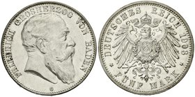 Baden
Friedrich I., 1856-1907
5 Mark 1903 G. gutes vorzüglich