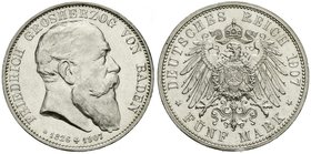 Baden
Friedrich I., 1856-1907
5 Mark 1907. Auf seinen Tod. vorzüglich/Stempelglanz