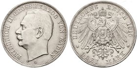 Baden
Friedrich II., 1907-1918
3 Mark 1915 G. Seltenes Jahr. gutes vorzüglich