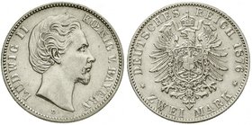 Bayern
Ludwig II., 1864-1886
2 Mark 1876 D. vorzüglich