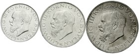 Bayern
Ludwig III., 1913-1918
2, 3 und 5 Mark 1914 D. meist vorzüglich
