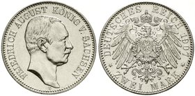 Sachsen
Friedrich August III., 1904-1918
2 Mark 1907 E. vorzüglich/Stempelglanz
