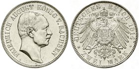 Sachsen
Friedrich August III., 1904-1918
2 Mark 1914 E. prägefrisch